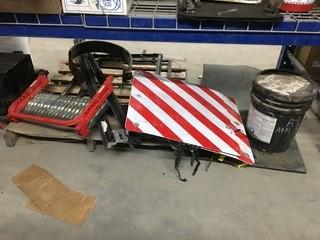 Lot of Road Sign Stands, Truck Step, Max-Lube Aluminum Complex Grease, Etc.