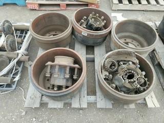 Lot of Assorted Highway Truck Brake Drums & Spindles.