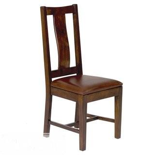 World Menagerie Angelica Genuine Leather Upholstered Dining Chair - Brown (WDMG4908)
