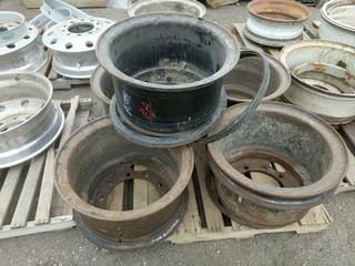 Lot of Assorted Steel Highway Truck Rims.