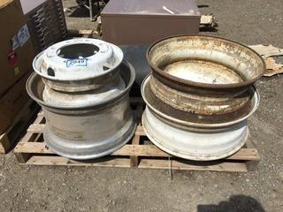 Lot of (4) Assorted Highway Truck Rims.