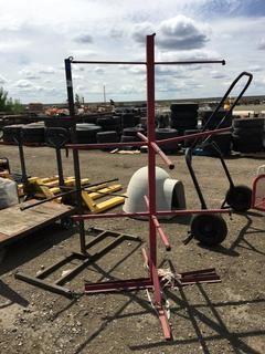 Lot of (2) Custombuilt Steel Material Racks.