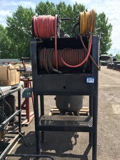 Custombuilt Pneumatic Hose Reel Stand.