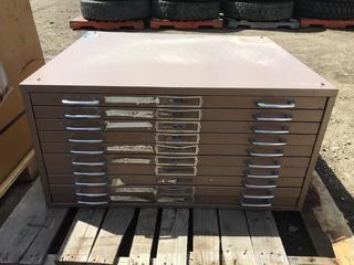 10 Drawer Metal Blueprint Storage Unit.
