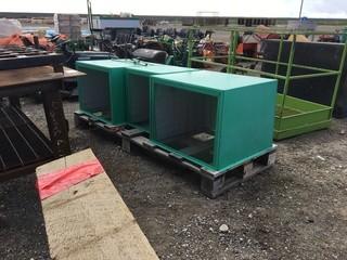 Lot of (3) Green Metal Box Fan Covers