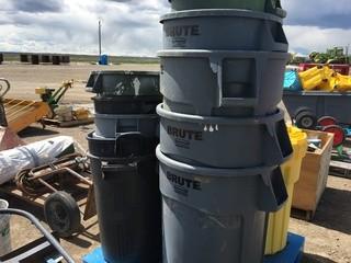 Lot of (10) Rubbermaid Garbage Bins
