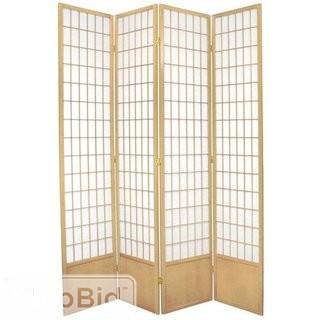 Oriental Furniture 83.5 x 56 Window Pane Shoji 4 Panel Room Divider (OFN5673_11370960)
