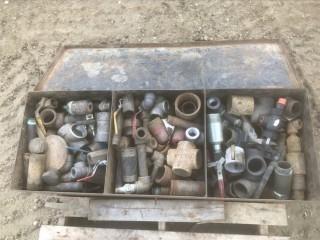 Quantity of Pipe Fittings, Valves and Chest.  *LOCATED AT THE EDMONTON REGIONAL AUCTION CENTRE*