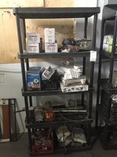 5-Tier Shelving Unit C/w Qty Of Lighting Fixtures And Signs *LOCATED AT FRONTIER MECHANICAL*