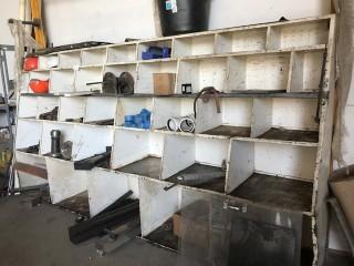 Metal Parts Bin And Rack C/w Contents *LOCATED AT FRONTIER MECHANICAL*