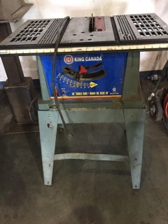 King Canada 110V 10in Table Saw. SN 097755 *LOCATED AT FRONTIER MECHANICAL*