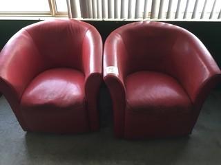 Qty Of (2) Leather Chairs *LOCATED AT FRONTIER MECHANICAL*