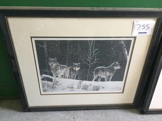 (1) Framed Wolf Picture *LOCATED AT FRONTIER MECHANICAL*