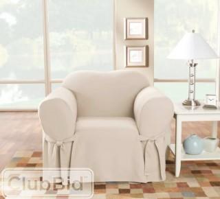 Sure Fit Cotton Duck Box Cushion Arm Chair Slipcover - Green (SUR11091908148)