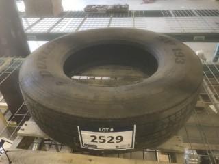 (1) Truck Tire. 295/75R 22.5 *Needs Repair* *LOCATED AT THE EDMONTON REGIONAL AUCTION CENTRE*