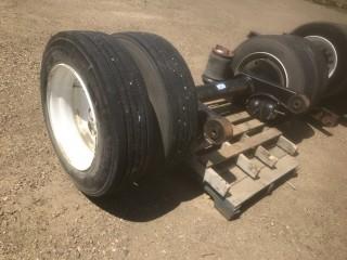 Dually Trailer Axle w/ Air Brakes and Bags.  (Size 255/70R 22.5).  *LOCATED AT THE EDMONTON REGIONAL AUCTION CENTRE*