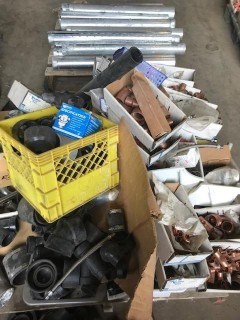 Qty Of Plumbing, Fittings, Pipes, Copper Fittings, PVC And Ducting. *Note: Contents Of Shelf Only* *LOCATED AT FRONTIER MECHANICAL*