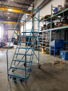 Mobile 8Ft Warehouse Ladder *LOCATED AT FRONTIER MECHANICAL*