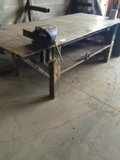 Metal Work Table C/w Vise *LOCATED AT FRONTIER MECHANICAL*