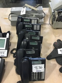 Qty Of (7) Office Phones C/w Phone System *LOCATED AT FRONTIER MECHANICAL*