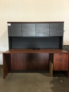 Wood Desk C/w Hutch *LOCATED AT FRONTIER MECHANICAL*