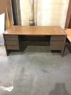 Wood Desk *LOCATED AT FRONTIER MECHANICAL*