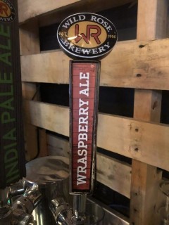Wild Rose Wraspberry Ale Tap Handle.