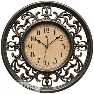 Fleur De Lis Living Bronze 12 Round Plastic Wall Clock (FDLL3366)