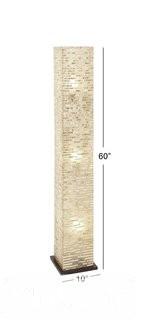 Cole & Grey Fiberglass and Wood 60 Floor Lamp (COGR2496)