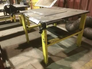 4'X 4'X 3' Steel Table C/w Vise