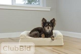 Zoey Tails Plush and Suede Cooling Gel Top Dog Sofa (LNA1559)