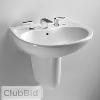 Toto Prominence 26 Wall Mount Bathroom Sink with Overflow Pedestal ONLY !!!!- White (TOT3636_4613406_4613408)