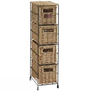 VonHaus 4 Tier Seagrass Storage Basket Tower Unit (VNHA1077)