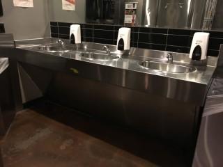 2' x 90" Three Basin Stainless Steel Sink