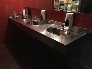 2' x 100" Three Basin Stainless Steel Sink