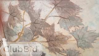 Hobbitholeco. Green Leaves by Tina O. Framed Painting Print on Wrapped Canvas 41" x 41"(NRTC1375)