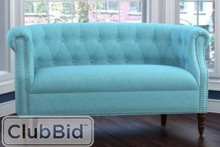 Three Posts Huntingdon Chesterfield Loveseat - Baby blue (THRE2393_17758803)