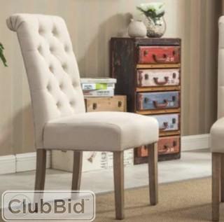 Laurel Foundry Modern Farmhouse Sabanc Solid Wood Button Tufted Side Chair Set of 2 - Beige (LFMF2270_23395395)