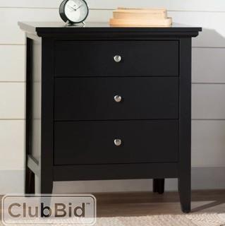 Laurel Foundry Modern Farmhouse Lignite 3 Drawer Nightstand - Black (LRFY432619841624)