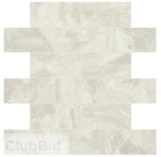 Marble Falls 12-inch x 12-inch x 6 mm Ceramic Mosaic Tile in White Water (9.96 sq. ft./case)
