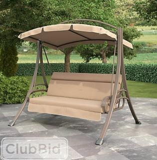 Nantucket Patio Swing With Arched Canopy In Beige