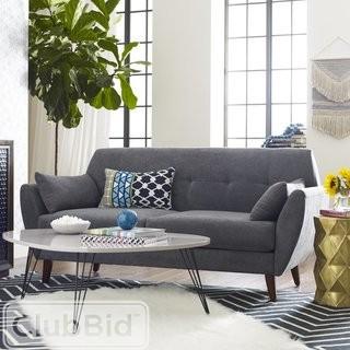 Elle Decor Amelie Mid-Century Modern Sofa - Ivory (ELDC1033_20423533)