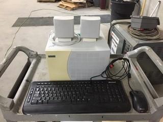 Lot of Computer Accessories C.O. Microsoft Keyboard and Mouse, Altec Lansing  Subwoofer and Speakers