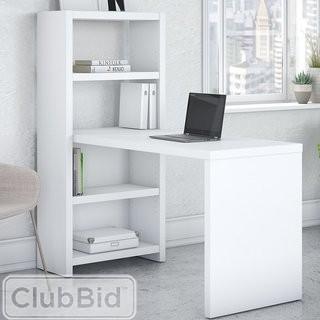 Kathy Ireland Office by Bush Echo 56 W Bookcase Desk Office Suite - White (EOZ1433)