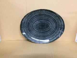 Lot of (12) Studio Black Orbit Oval Coupe Plates 12.5". New