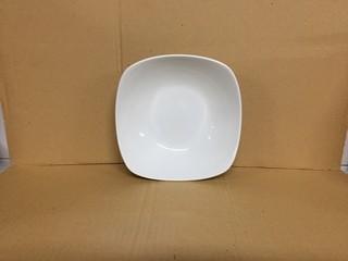Lot of (12) White Squared Bowls 8". New