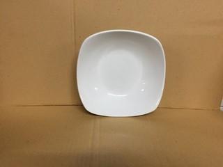 Lot of (12) White Square Bowls 8". New