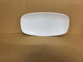 Lot of (12) White Oblong Chefs Plates 11 3/4"x 6". New
