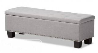 Alcott Hill Back Bay Upholstered Storage Bench - Grey Beige (ACOT1276_20118992)