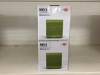 Lot of (2) MD3 Bluetooth Speakers